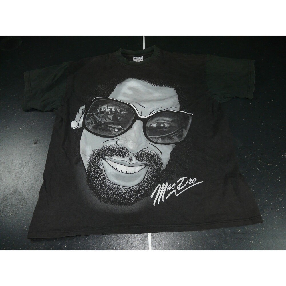 Mac Dre Pro Club Heavyweight Black Green 100% Cotton Deluxe T-Shirt Men's 2XL